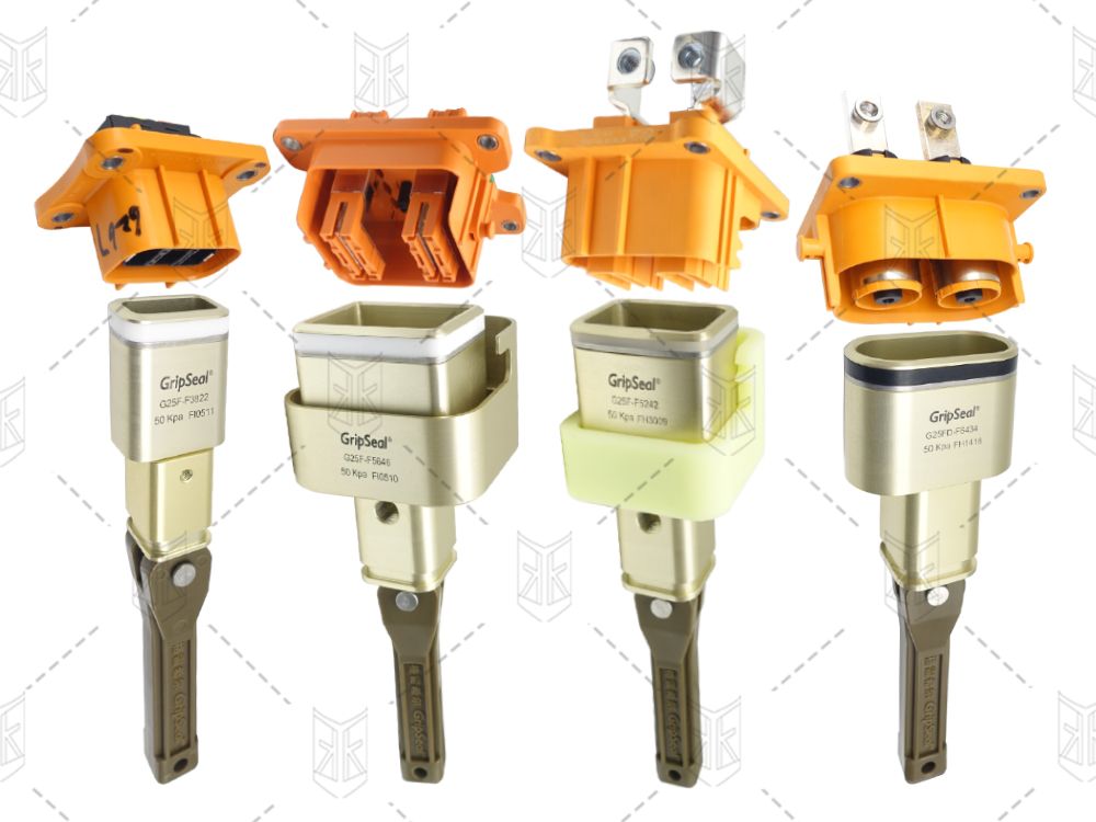 格雷希爾G25F系列密封測試接頭，用于新能源電池包電氣接插件的封堵與連接